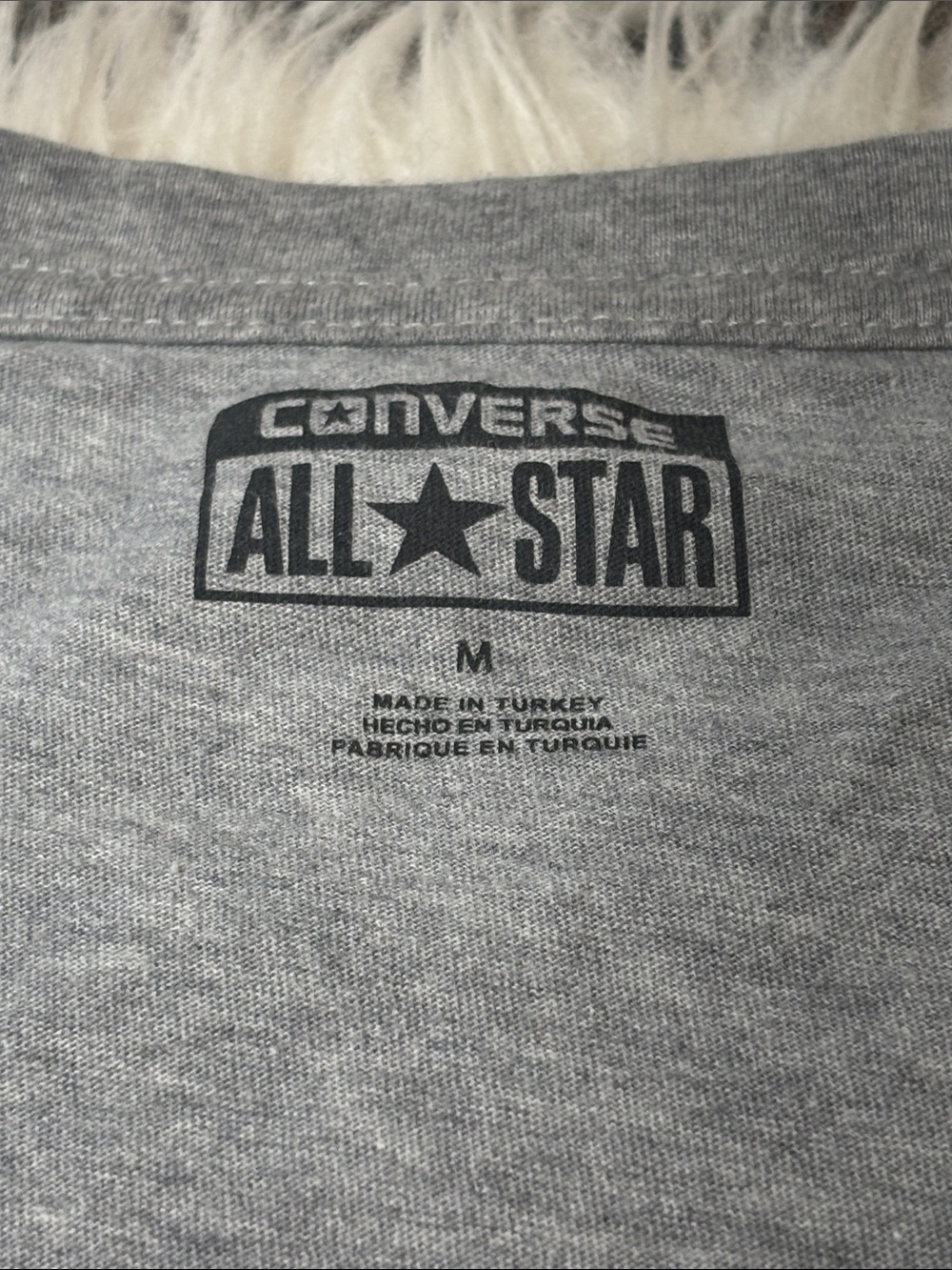 Converse All Star Gray Graphic T-Shirt Neon X-Ray Skeleton Hands size Med - Picture 3 of 12